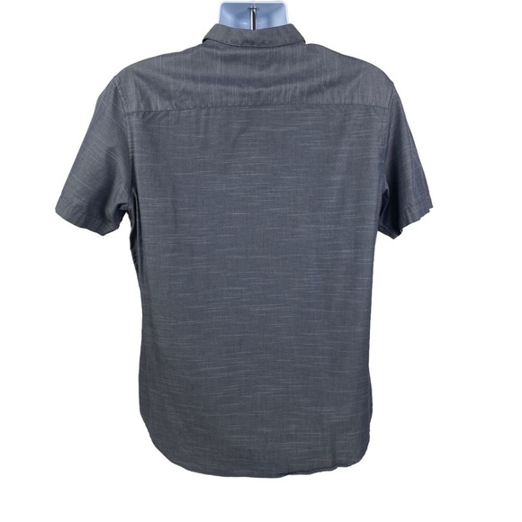 Calvin Klein Button Down Short Sleeve Shirt Men's Large Gray Marled - Picture 2 of 9